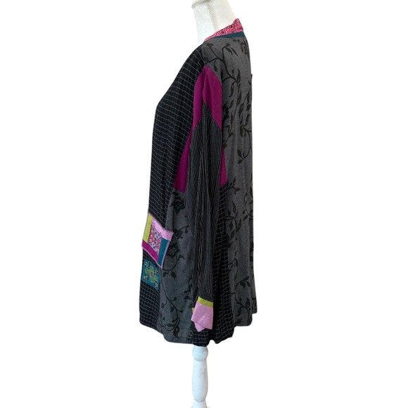 Faith by Celia Forrester Patchwork Kimono Jacket Abstract Print Women's - Picture 4 of 13